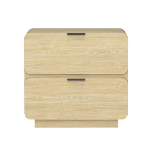Manhattan Comfort - Chrystie 26in Nightstand in Natural (2-Drawer) - NS016-NA veiw 1