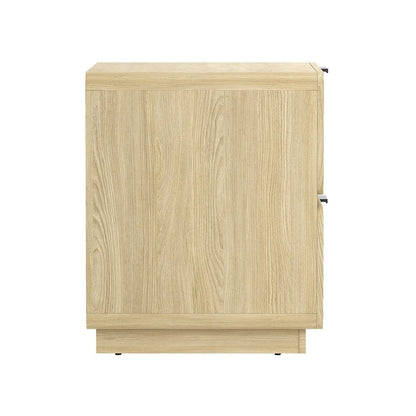 Manhattan Comfort - Chrystie 26in Nightstand in Natural (2-Drawer) - NS016-NA veiw 3