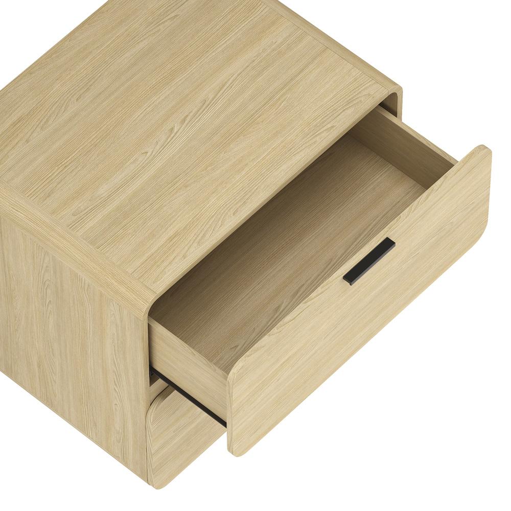 Manhattan Comfort - Chrystie 26in Nightstand in Natural (2-Drawer) - NS016-NA veiw 7