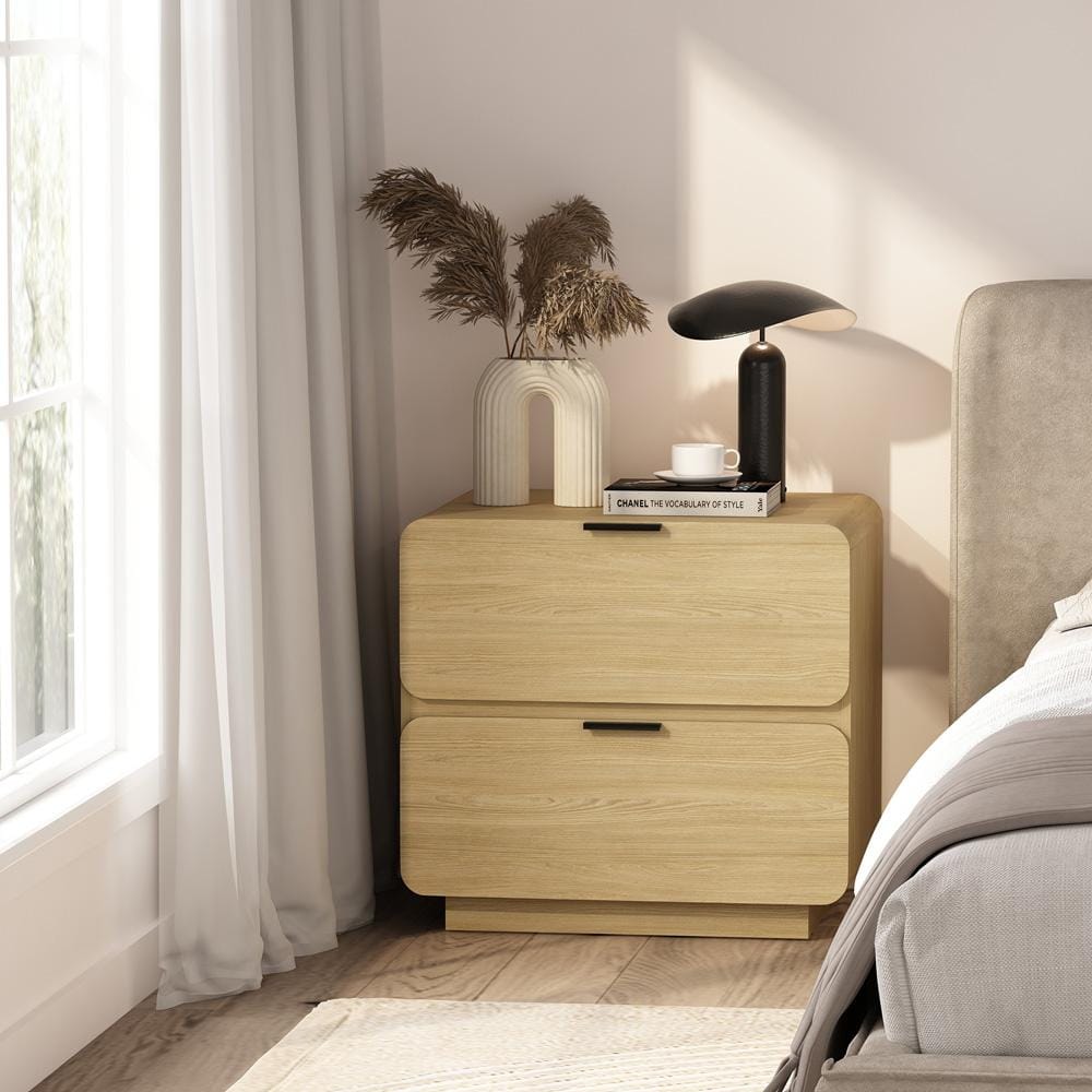 Manhattan Comfort - Chrystie 26in Nightstand in Natural (2-Drawer) - NS016-NA veiw 8