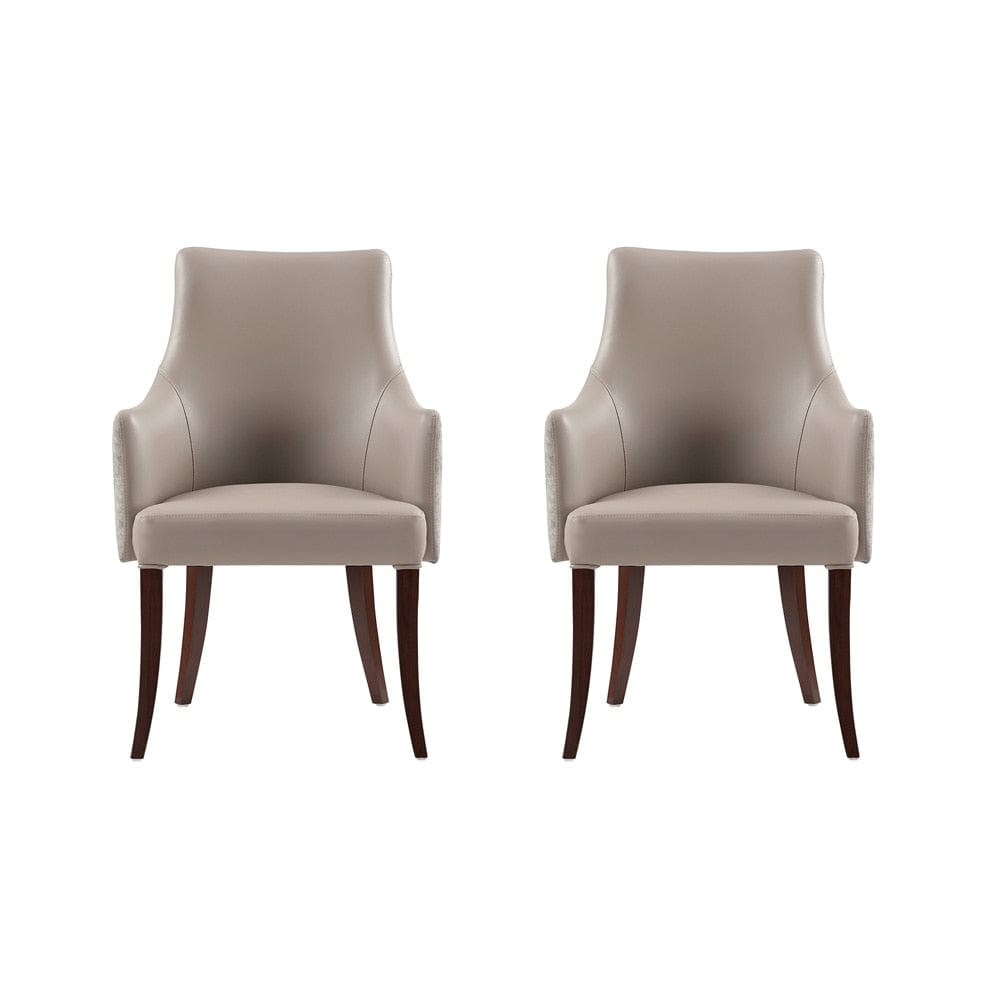 Manhattan Comfort - Connie Dining Armchair in Taupe - Set of 2 - 2-DC095AR-TP veiw 1