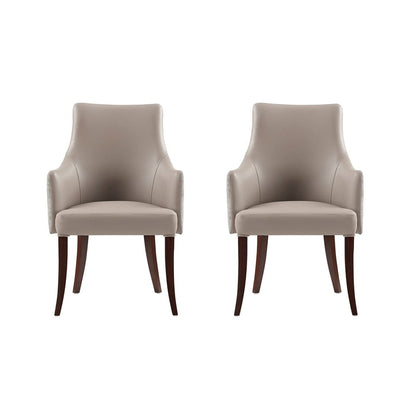 Manhattan Comfort - Connie Dining Armchair in Taupe - Set of 2 - 2-DC095AR-TP veiw 1