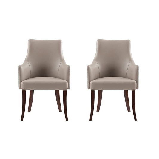 Manhattan Comfort - Connie Dining Armchair in Taupe - Set of 2 - 2-DC095AR-TP veiw 1