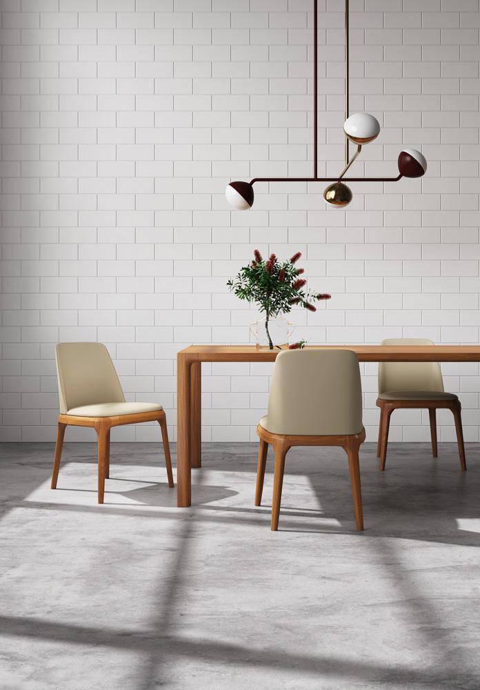 Manhattan Comfort - Courding Faux Leather Dining Chair with Ash Wood Legs in Tan and Walnut - DC009-TN veiw 6