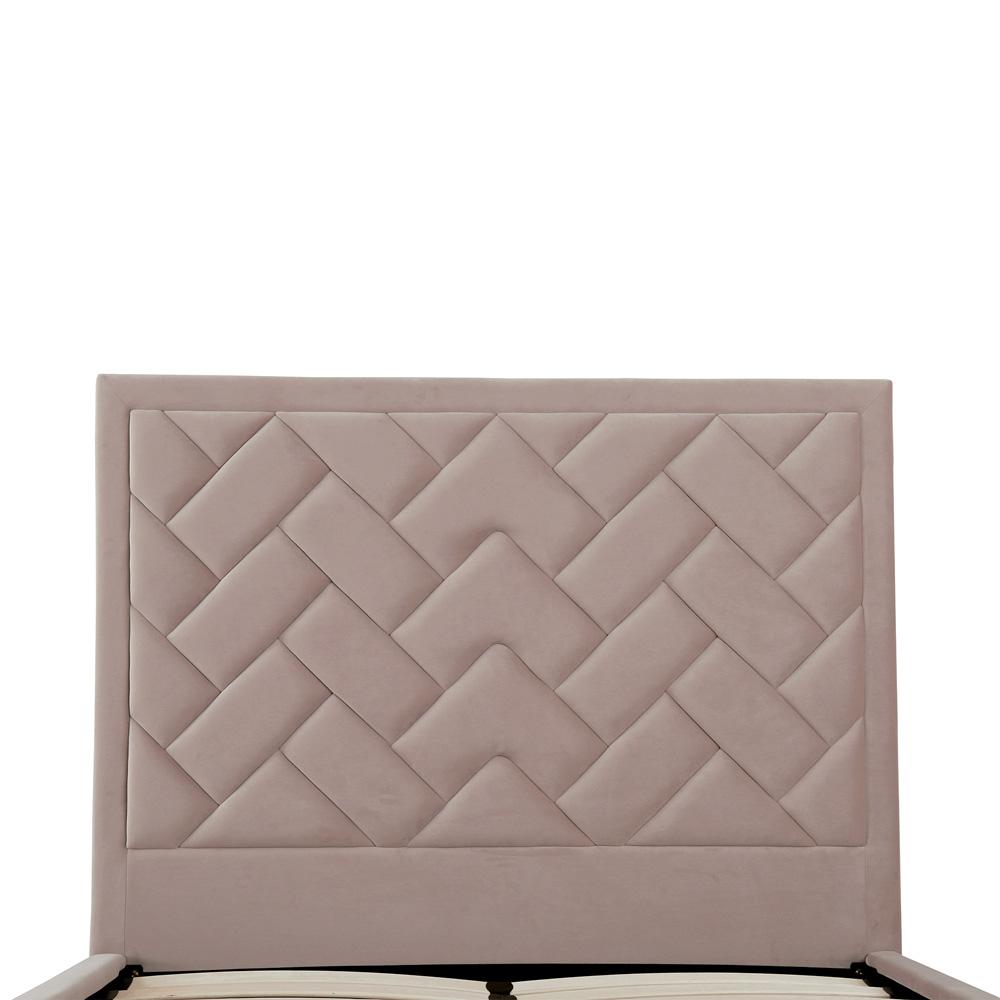 Manhattan Comfort - Crosby Velvet Full- Size Bed with Metal Legs in Blush - BD009-FL-BH veiw 5