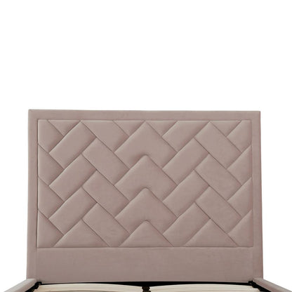 Manhattan Comfort - Crosby Velvet Full- Size Bed with Metal Legs in Blush - BD009-FL-BH veiw 5