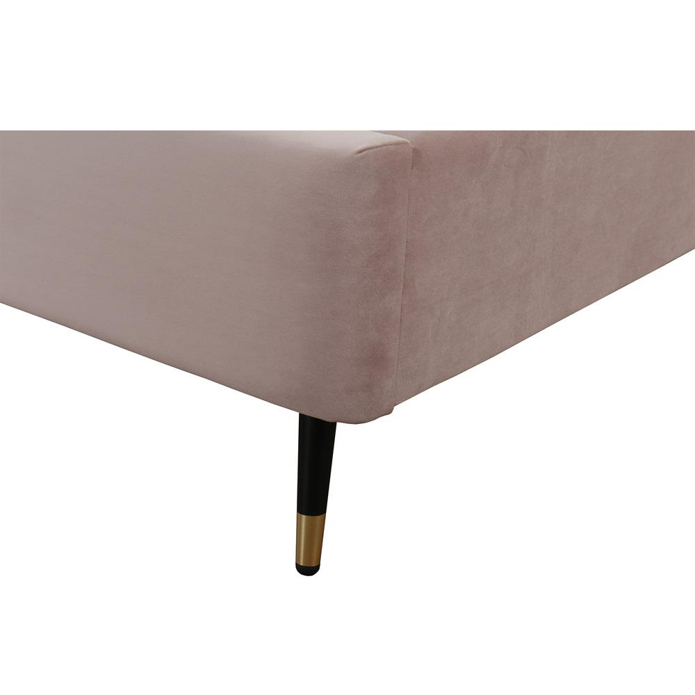 Manhattan Comfort - Crosby Velvet Full- Size Bed with Metal Legs in Blush - BD009-FL-BH veiw 6