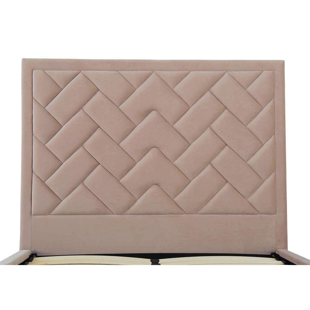 Manhattan Comfort - Crosby Velvet Full- Size Bed with Metal Legs in Nude - BD009-FL-ND veiw 5