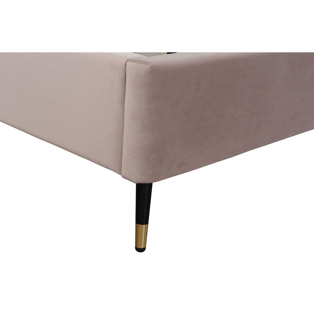 Manhattan Comfort - Crosby Velvet Queen-Size Bed with Metal Legs in Blush - BD009-QN-BH veiw 6