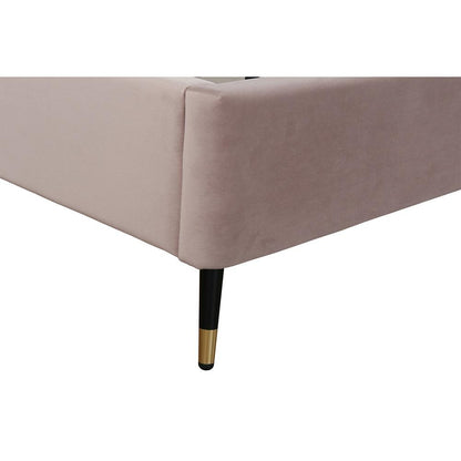 Manhattan Comfort - Crosby Velvet Queen-Size Bed with Metal Legs in Blush - BD009-QN-BH veiw 6