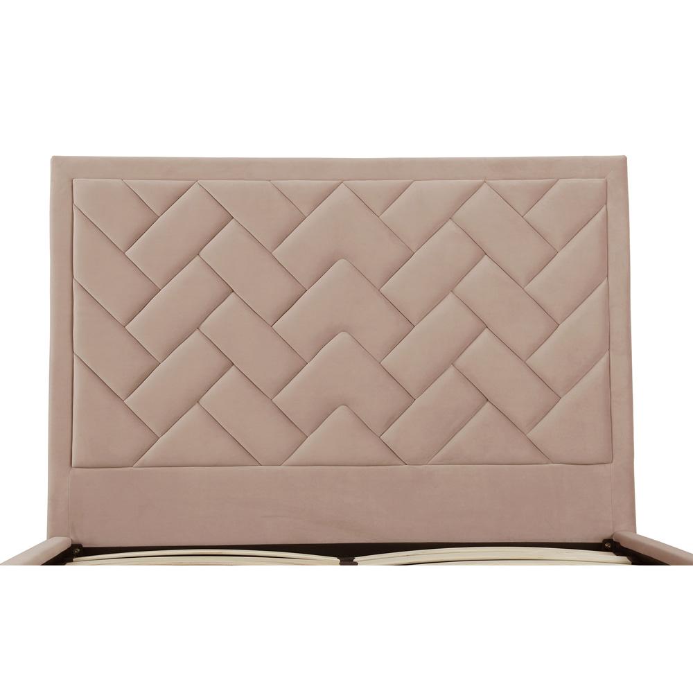 Manhattan Comfort - Crosby Velvet Queen-Size Bed with Metal Legs in Nude - BD009-QN-ND veiw 5