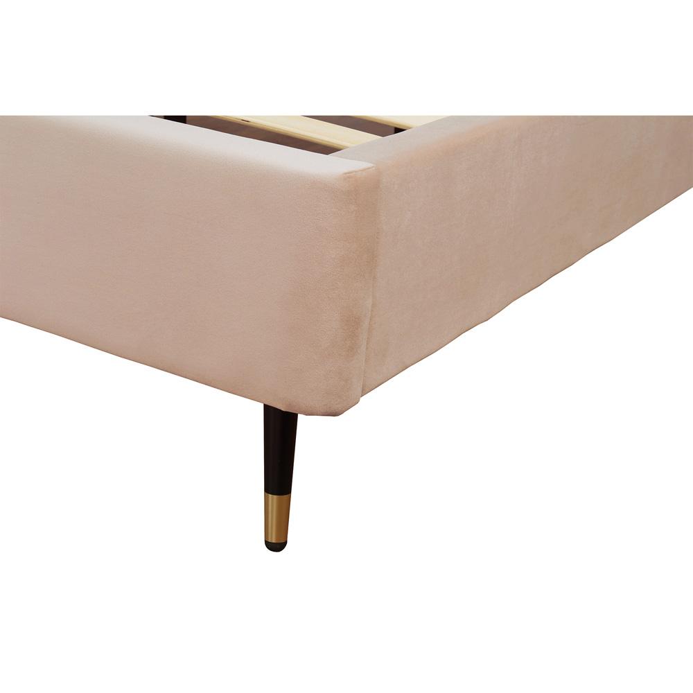Manhattan Comfort - Crosby Velvet Queen-Size Bed with Metal Legs in Nude - BD009-QN-ND veiw 6