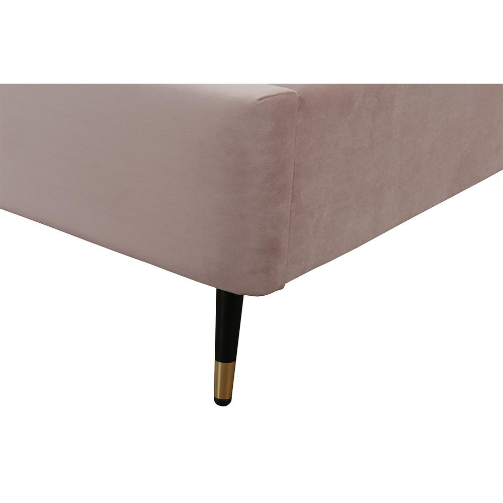 Manhattan Comfort - Crosby Velvet Twin-Size Bed with Metal Legs in Blush - BD009-TW-BH veiw 6