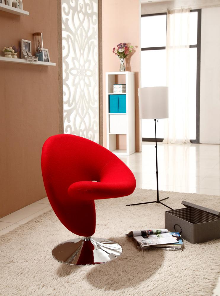 Manhattan Comfort - Curl Wool Blend Accent Chairs with Metal Legs in - Set of 8 - 8-AC040 veiw 7