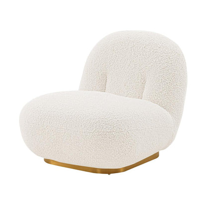 Manhattan Comfort - Edina Boucle Accent Chair with Metal Legs in White - Set of 2 - 2-AC059-WH veiw 2