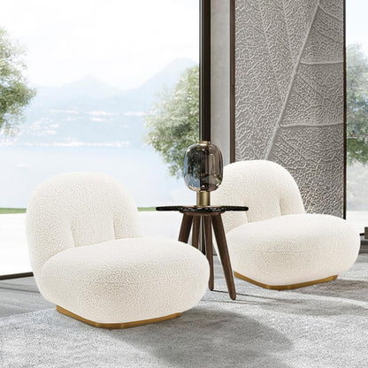 Manhattan Comfort - Edina Boucle Accent Chair with Metal Legs in White - Set of 2 - 2-AC059-WH veiw 9