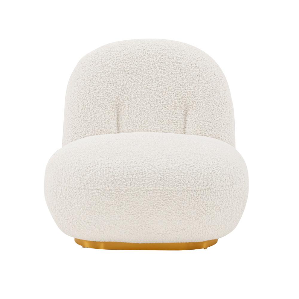 Manhattan Comfort - Edina Boucle Accent Chair with Metal Legs in White - AC059-WH veiw 1