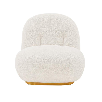 Manhattan Comfort - Edina Boucle Accent Chair with Metal Legs in White - AC059-WH veiw 1