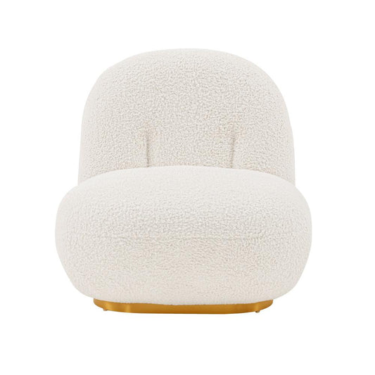 Manhattan Comfort - Edina Boucle Accent Chair with Metal Legs in White - AC059-WH veiw 1