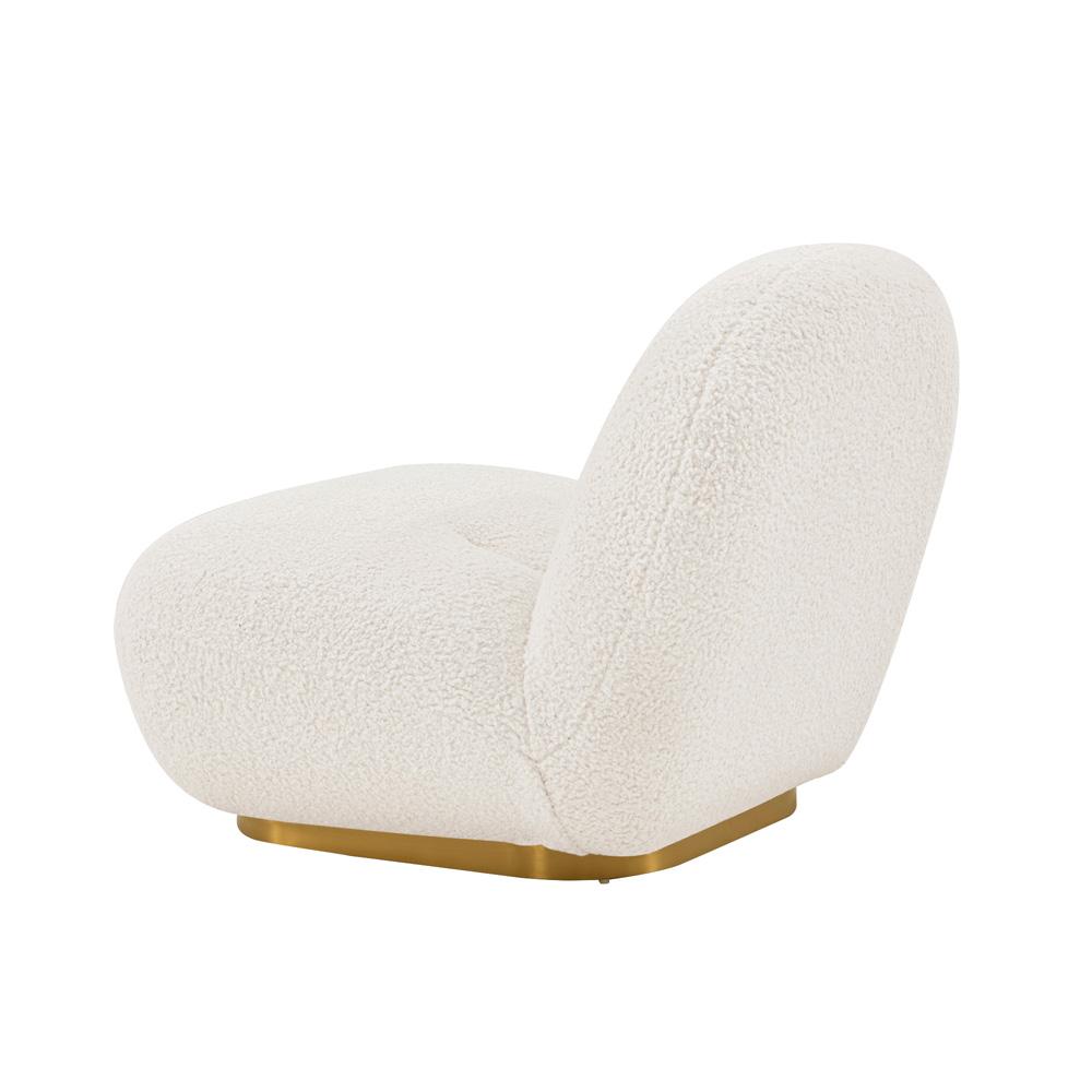 Manhattan Comfort - Edina Boucle Accent Chair with Metal Legs in White - AC059-WH veiw 3