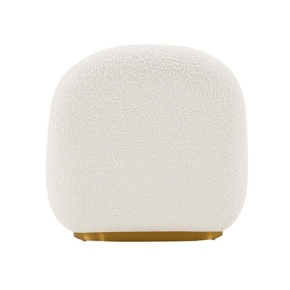 Manhattan Comfort - Edina Boucle Accent Chair with Metal Legs in White - AC059-WH veiw 5