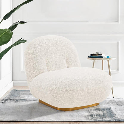 Manhattan Comfort - Edina Boucle Accent Chair with Metal Legs in White - AC059-WH veiw 9