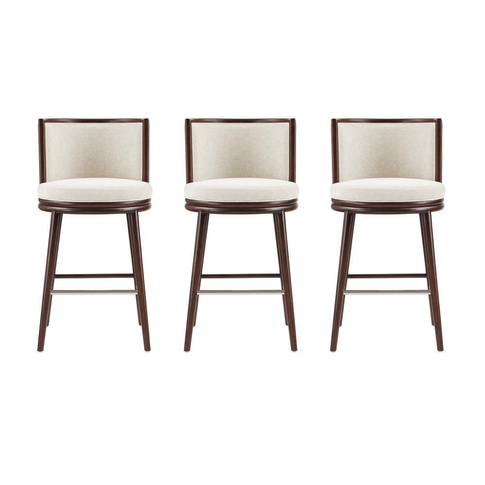Manhattan Comfort - Evalyn Barstool in Cream - Set of 3 - 3-BS024-CR veiw 1