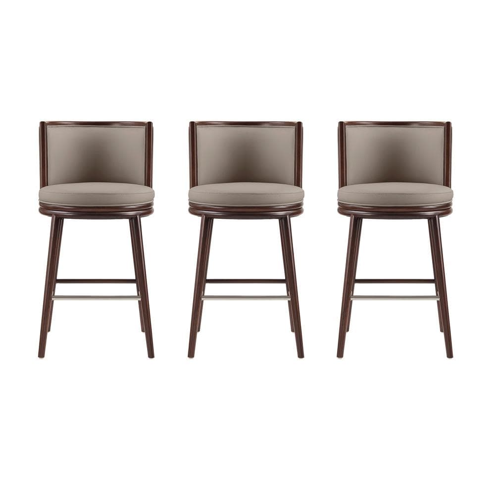 Manhattan Comfort - Evalyn Barstool in Taupe - Set of 3 - 3-BS024-TP veiw 1