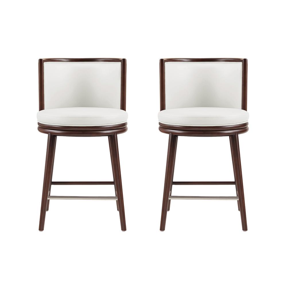 Manhattan Comfort - Evalyn Counter Stool  in White - Set of 2 - 2-CS021-WH veiw 1