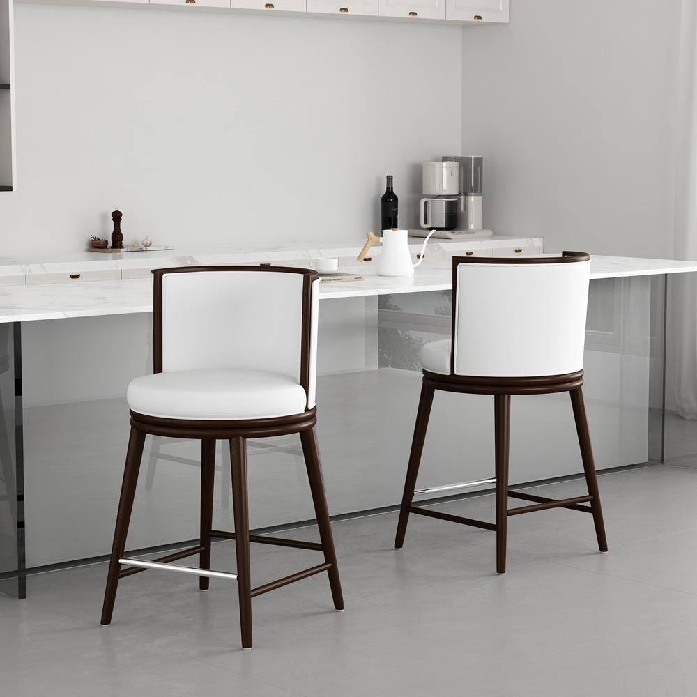 Manhattan Comfort - Evalyn Counter Stool  in White - Set of 2 - 2-CS021-WH veiw 8