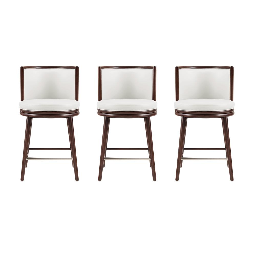 Manhattan Comfort - Evalyn Counter Stool  in White - Set of 3 - 3-CS021-WH veiw 1