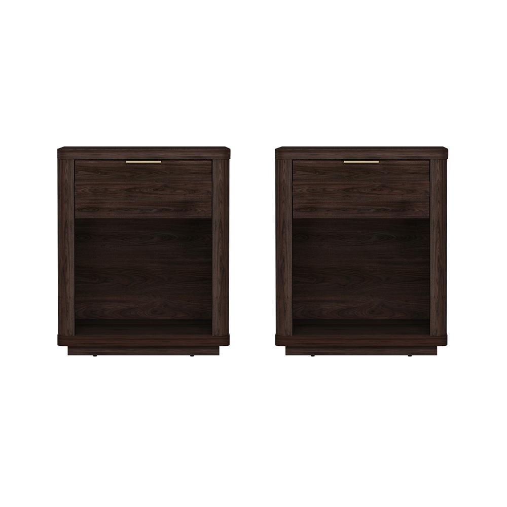 Manhattan Comfort - Evelyn Nightstand in Brown - Set of 2 - 2-NS011-BR veiw 1