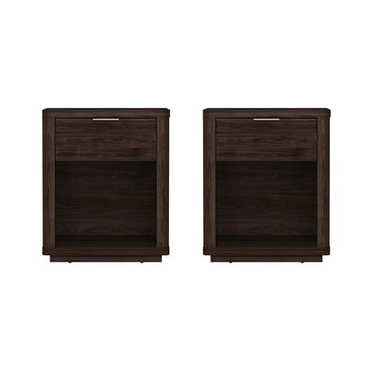 Manhattan Comfort - Evelyn Nightstand in Brown - Set of 2 - 2-NS011-BR veiw 1