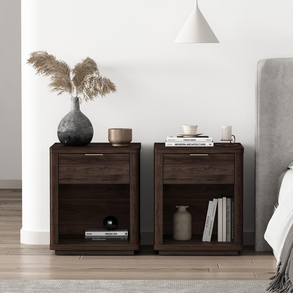 Manhattan Comfort - Evelyn Nightstand in Brown - Set of 2 - 2-NS011-BR veiw 8