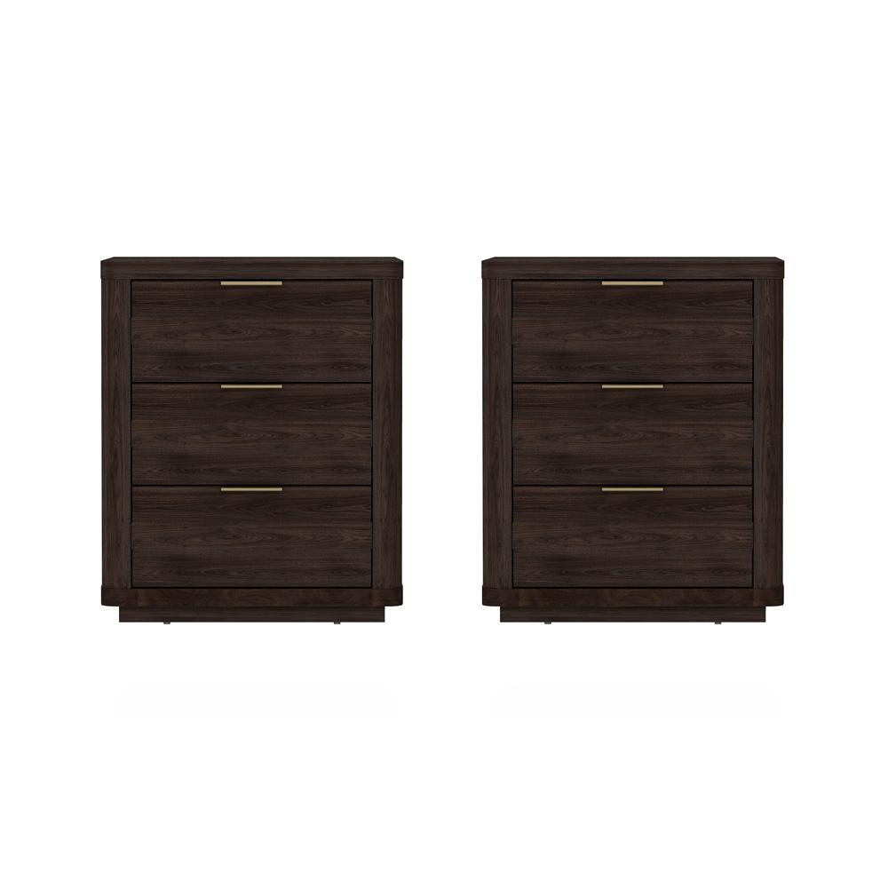 Manhattan Comfort - Evelyn Nightstand in Brown - Set of 2 - 2-NS013-BR veiw 1