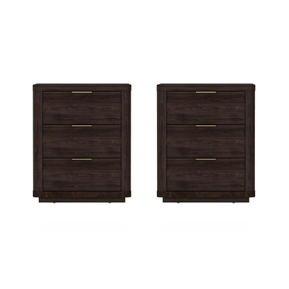 Manhattan Comfort - Evelyn Nightstand in Brown - Set of 2 - 2-NS013-BR veiw 1