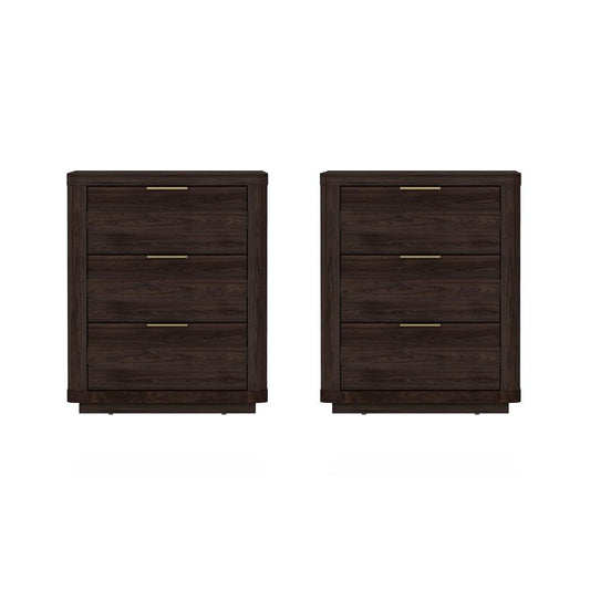 Manhattan Comfort - Evelyn Nightstand in Brown - Set of 2 - 2-NS013-BR veiw 1