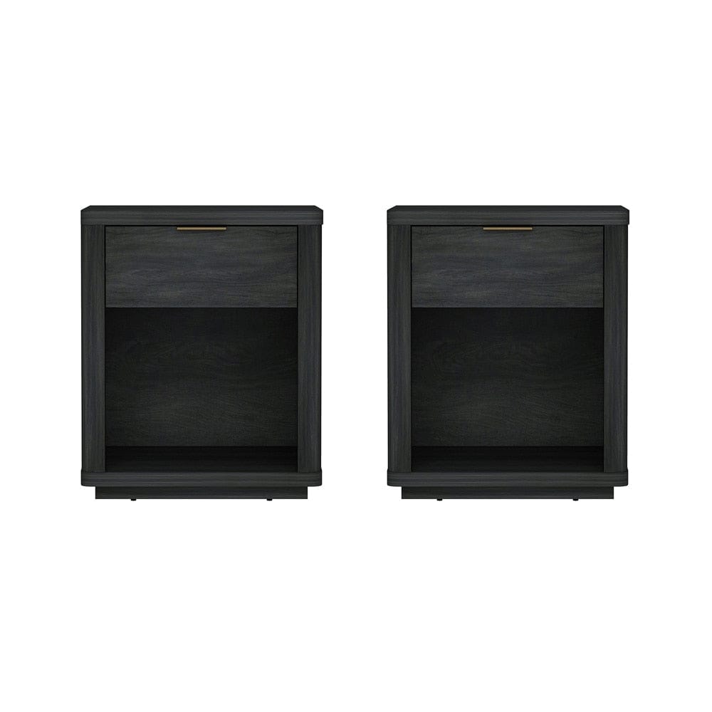 Manhattan Comfort - Evelyn Nightstand in Charcoal Grey - Set of 2 - 2-NS011-CH veiw 1