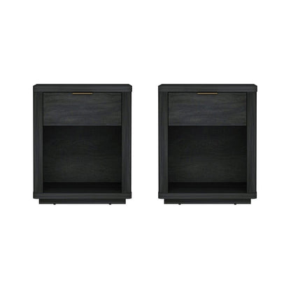 Manhattan Comfort - Evelyn Nightstand in Charcoal Grey - Set of 2 - 2-NS011-CH veiw 1