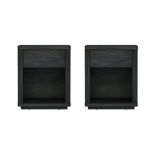 Manhattan Comfort - Evelyn Nightstand in Charcoal Grey - Set of 2 - 2-NS011-CH veiw 1