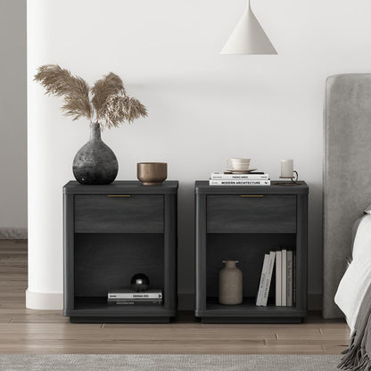 Manhattan Comfort - Evelyn Nightstand in Charcoal Grey - Set of 2 - 2-NS011-CH veiw 8