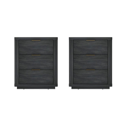 Manhattan Comfort - Evelyn Nightstand in Charcoal Grey - Set of 2 - 2-NS013-CH veiw 1