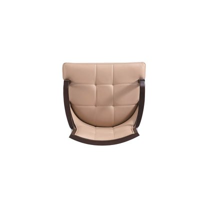 Manhattan Comfort - Fifth Avenue Faux Leather and Velvet Dining Armchair with Beech Wood Legs in Tan - Set of 2 - 2-DC008AR-TN veiw 6