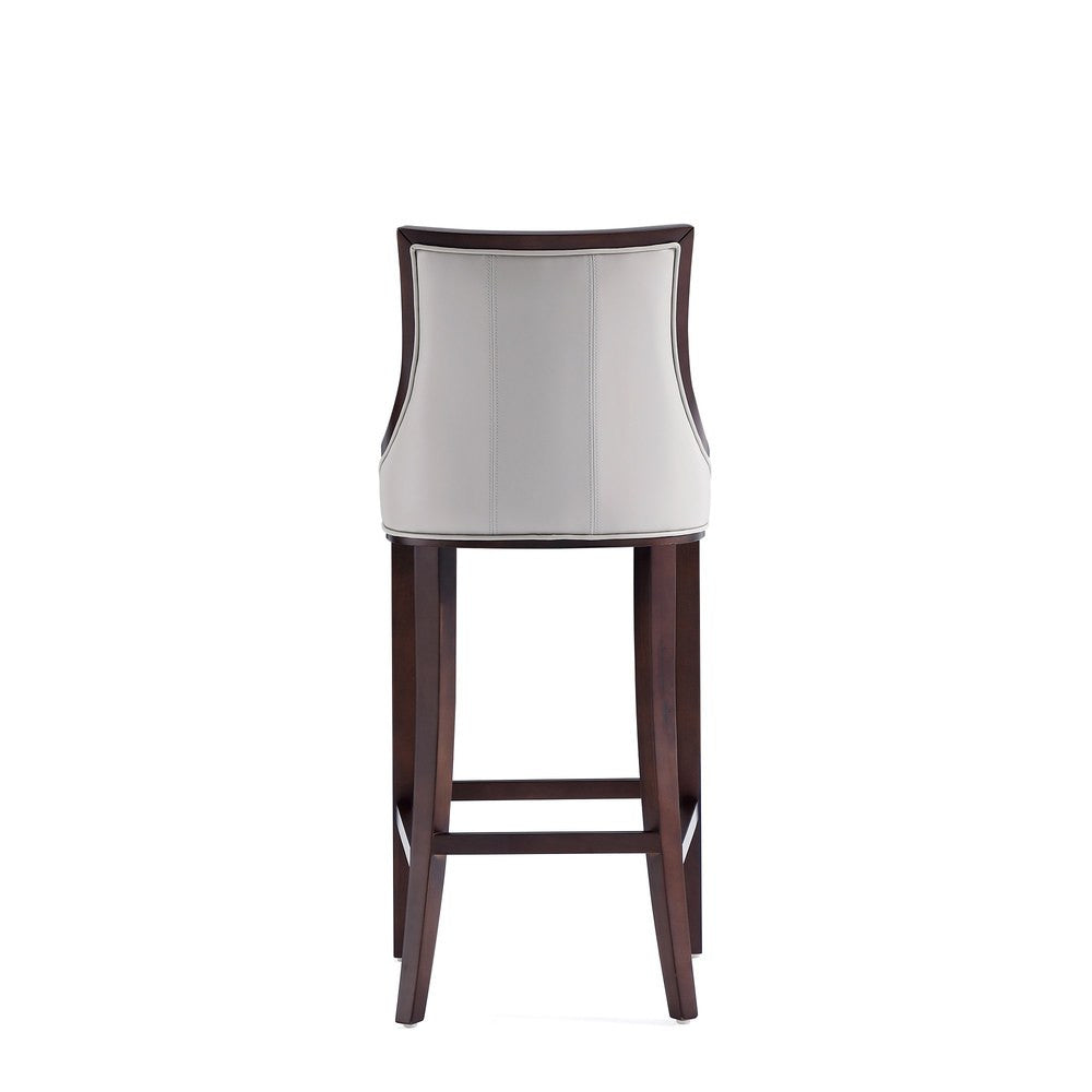 Manhattan Comfort - Fifth Avenue Faux Leather Bar Stool with Beech Wood Legs in Light Grey - Set of 2 - 2-BS007-LG view 9
