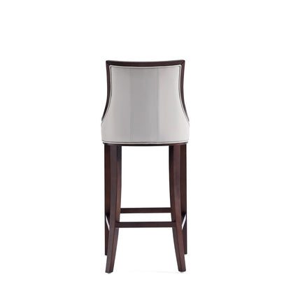 Manhattan Comfort - Fifth Avenue Faux Leather Bar Stool with Beech Wood Legs in Light Grey - Set of 2 - 2-BS007-LG view 9
