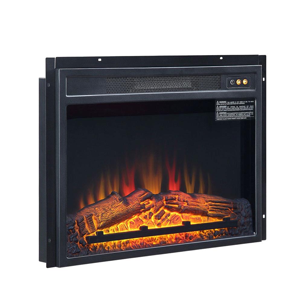 Manhattan Comfort - Fireplace Electric Fireplace with Not Applicable Legs in Black - FPBOX1 veiw 1