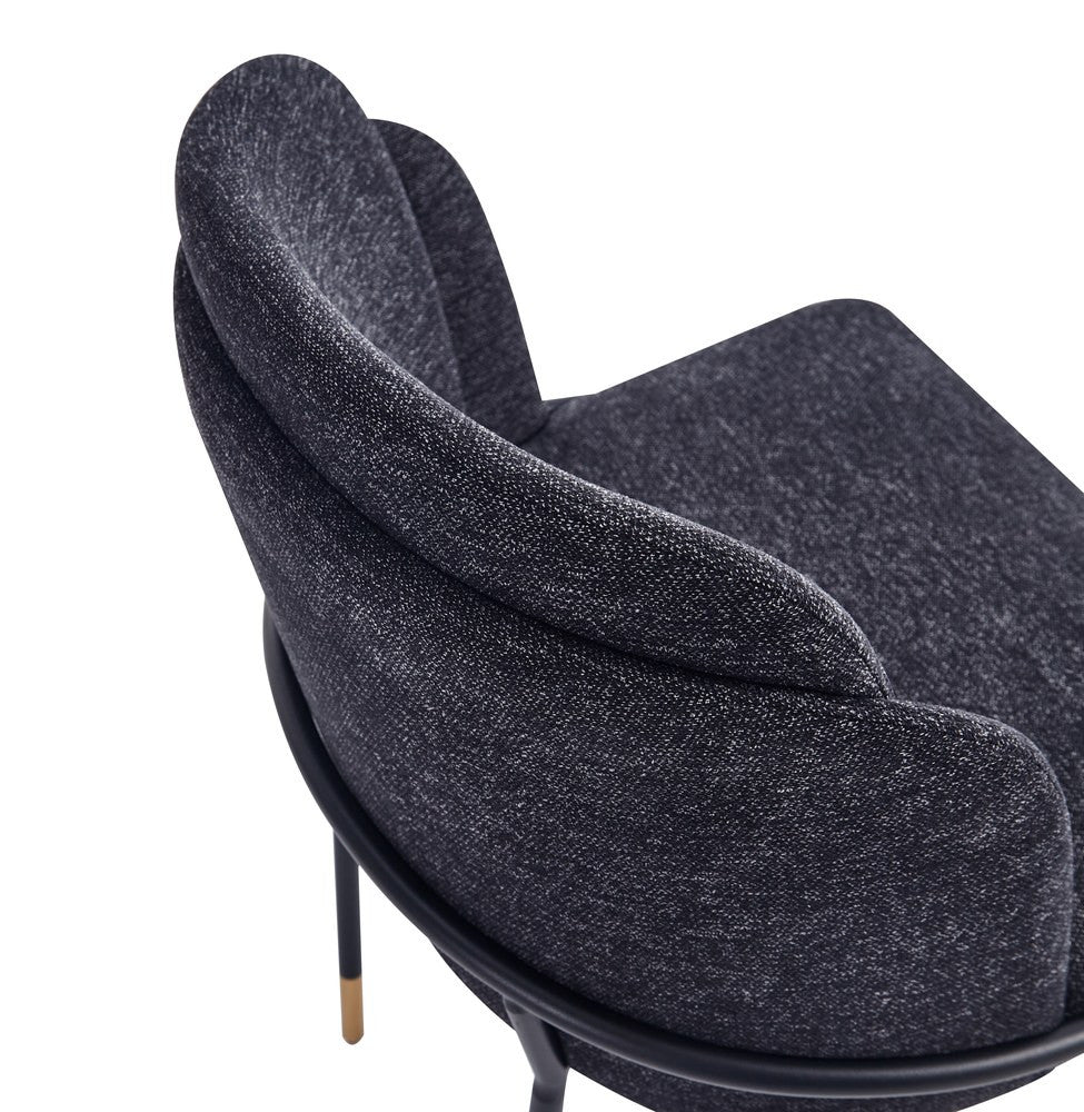 Manhattan Comfort - Flor Twill Weave Dining Chair with Metal Legs in Black - Set of 2 - 2-DC052-BK view 4