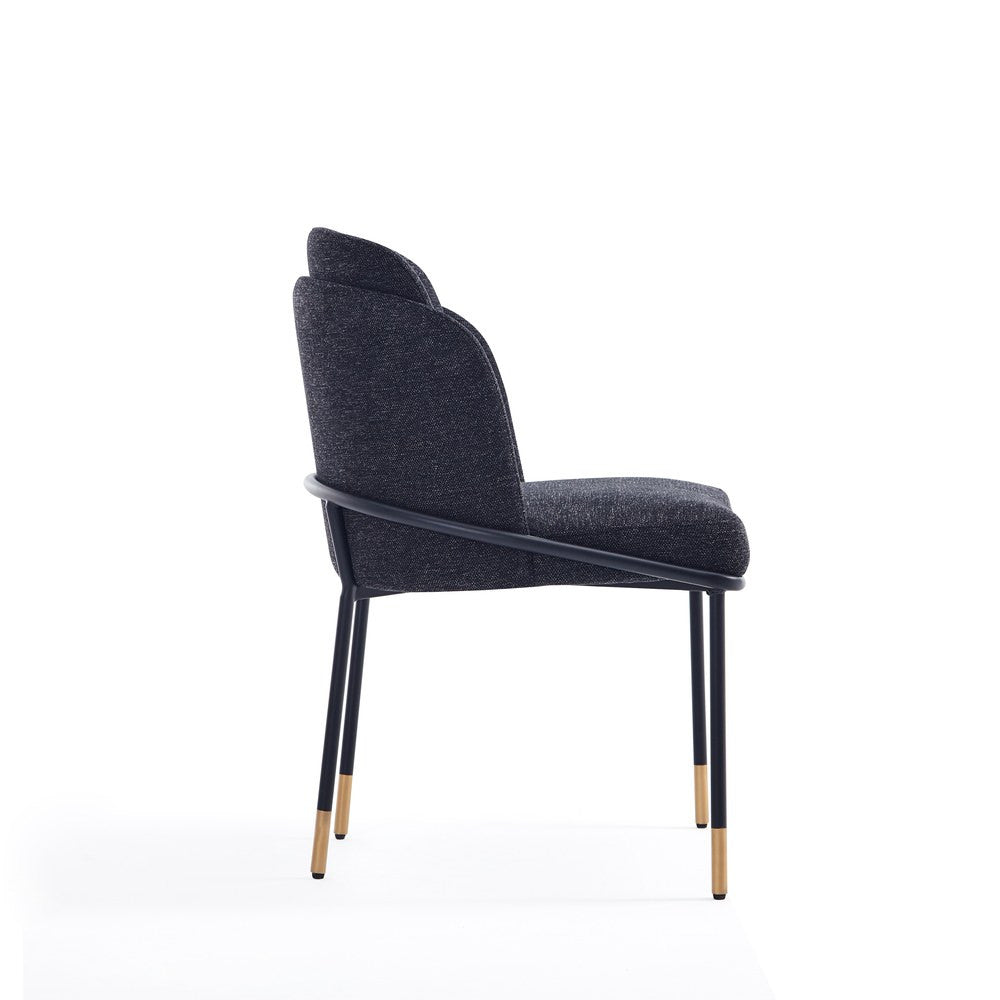 Manhattan Comfort - Flor Twill Weave Dining Chair with Metal Legs in Black - Set of 2 - 2-DC052-BK view 7