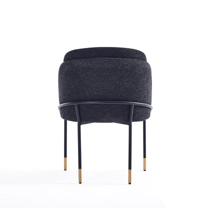 Manhattan Comfort - Flor Twill Weave Dining Chair with Metal Legs in Black - Set of 2 - 2-DC052-BK view 9