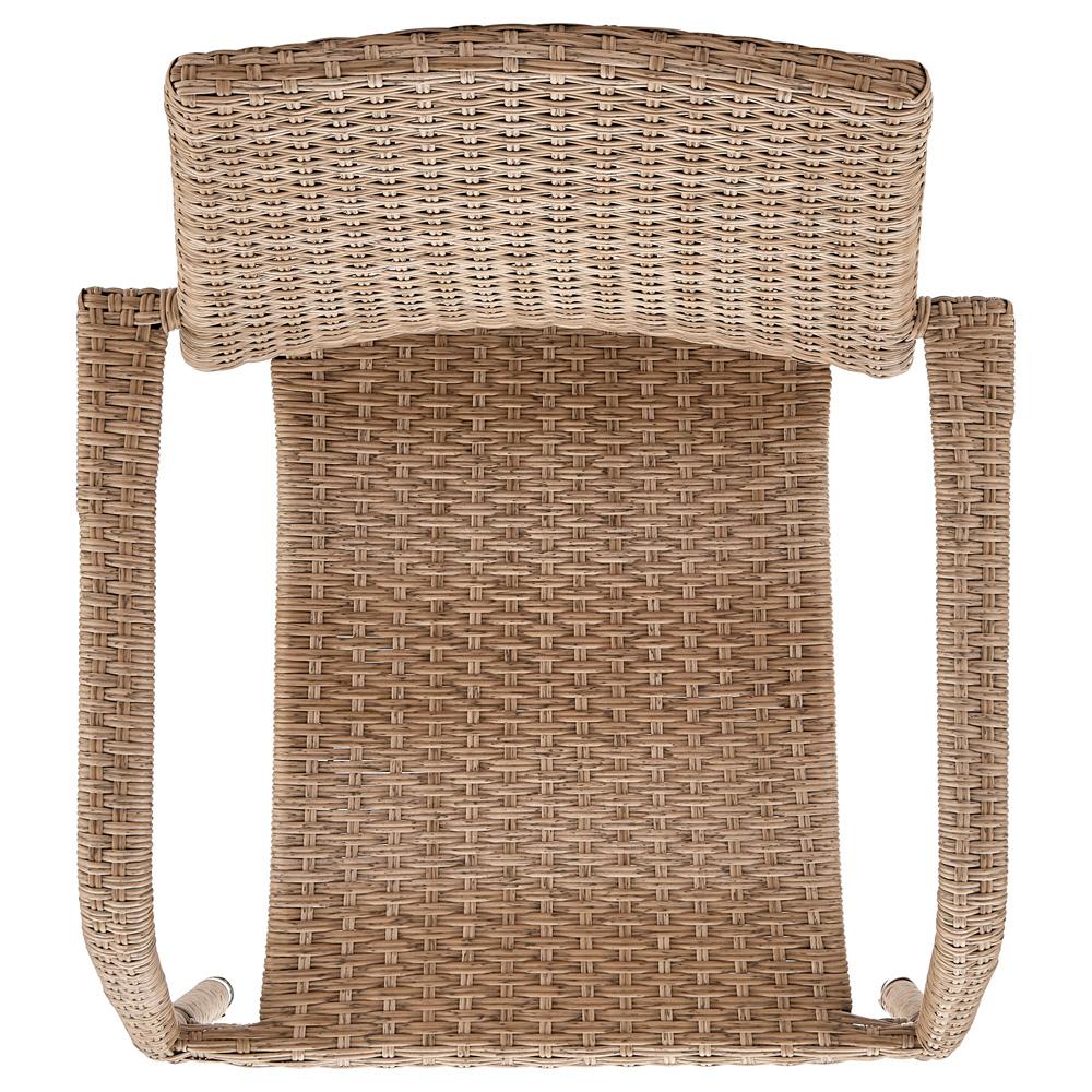 Manhattan Comfort - Genoa Patio Dining Armchair with Iron Steel Legs in Nature Tan Weave - Set of 2 - 2-OD-DC002-NE veiw 4